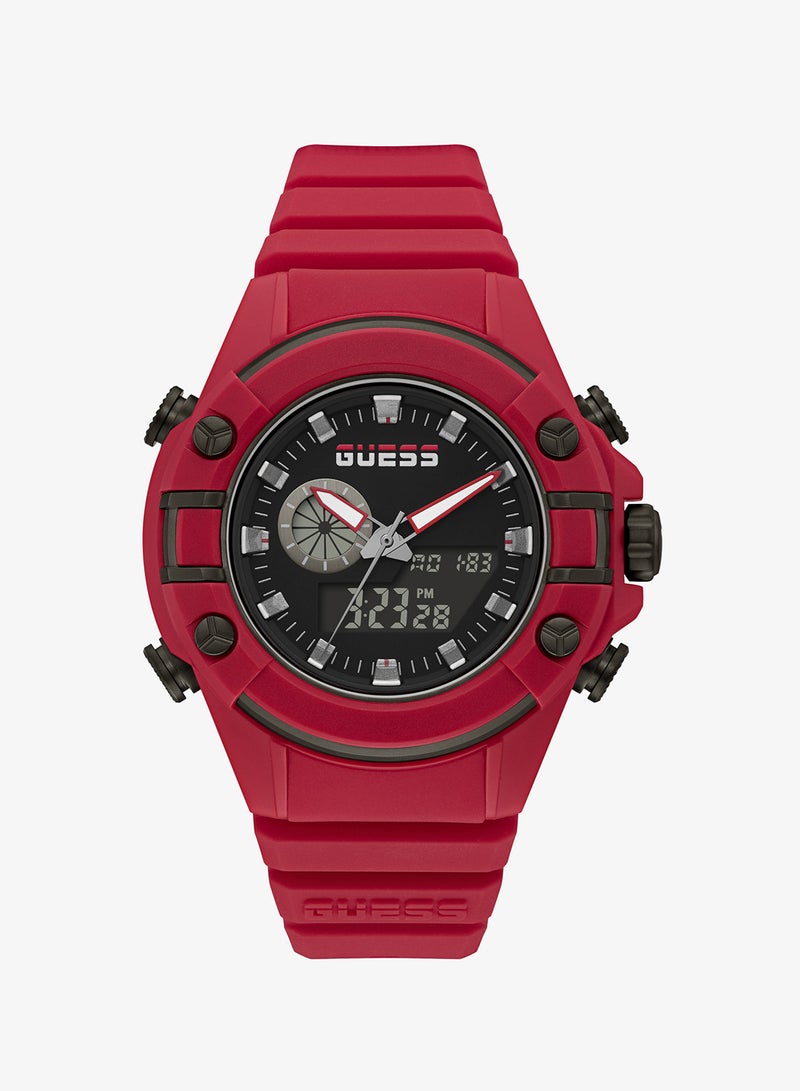 GUESS Digital Silicone Strap Watch - Image 1