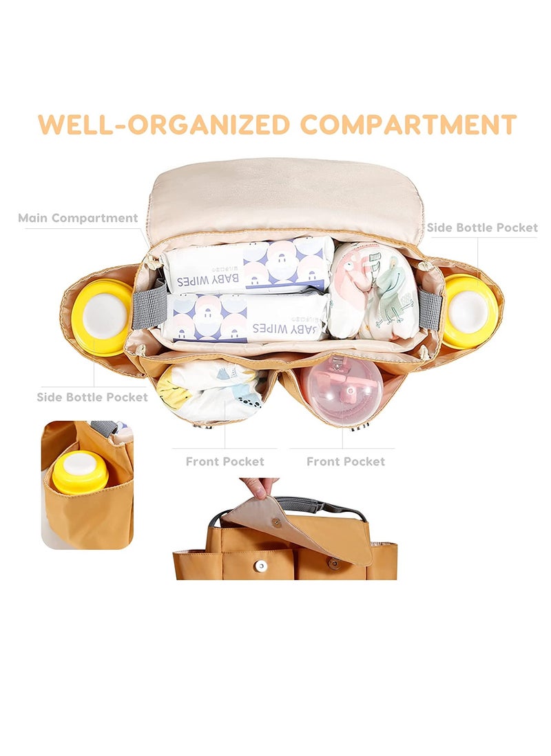 Excefore - Pram Buggy Bag Organiser, Waterproof Stroller Organiser Bag, Multifunctional Large Baby Stroller Organizer Bag, Pushchair Storage Bag with Cup Holders  for Carrying Diaper Toys Snacks - Image 1