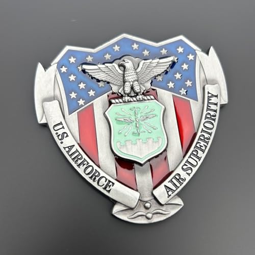 LWQLZY US Air Force Veteran Metal Car Emblem 3D Decals Shield Shape with Eagle, Enamel American Flag, 3M Adhesive, Car Medal Gift for Veterans and Military Supporters (USAF) - Image 2