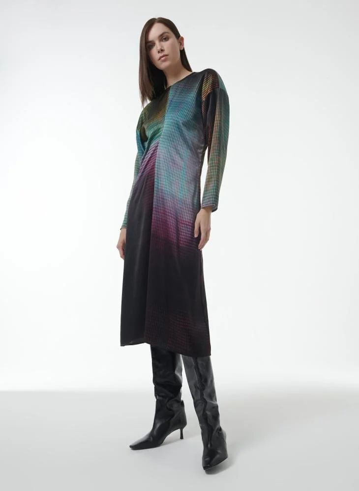 Leem Batwing Sleeve Printed Dress - Shorter Length