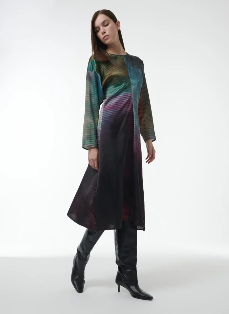 Leem Batwing Sleeve Printed Dress - Shorter Length