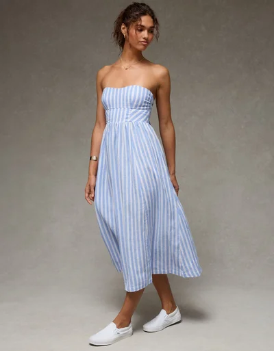 american eagle blue and white striped dress Women's Dresses KSA | Best Price Offers neck:20 feature_Floor-Length Amanda Holden dons a
