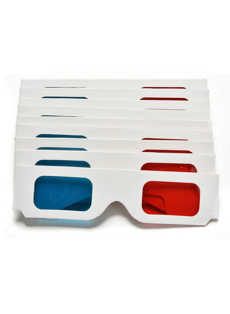 10pcs Universal Paper Anaglyph 3D Glasses Red  Blue for 3D Movies TV  Educational Use 250g Cardboard with PET Durable Reusable 14.3x3.7cm for children aged 7-14 - Image 3