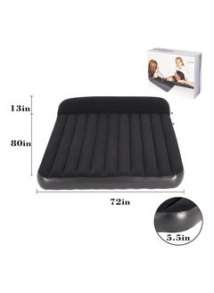 FULL JOY King Size Air Mattress for Camping and Home, Inflatable with Flocking Surface and Pillow,Blow Up Mattress for Travel, Stay Over Night/72  - Image 1