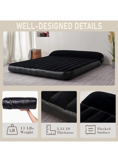 FULL JOY King Size Air Mattress for Camping and Home, Inflatable with Flocking Surface and Pillow,Blow Up Mattress for Travel, Stay Over Night/72  - Image 3