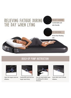 FULL JOY King Size Air Mattress for Camping and Home, Inflatable with Flocking Surface and Pillow,Blow Up Mattress for Travel, Stay Over Night/72  - Image 4