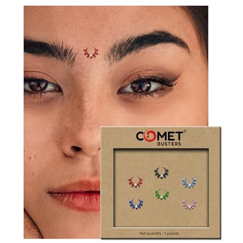 Comet Busters Fancy Moon Bindis With Stone (BIN1111)(12mm) - Image 4