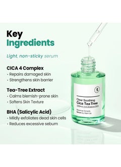 Glam Up CICA Tea Tree serum Double Shot 30ml(1.12 Fl Oz) With HYALURON+BHA Calming Booster Acne Treatment Tea Tree Oil & Niacinmid for Acne Blackhead Treatment, Sensitive Skin Care  - Image 4