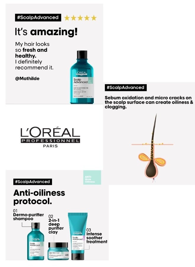 L'OREAL PARIS_PF L'Oréal Professionnel Paris Scalp Advanced Anti Oil Shampoo 300ml  - Image 2