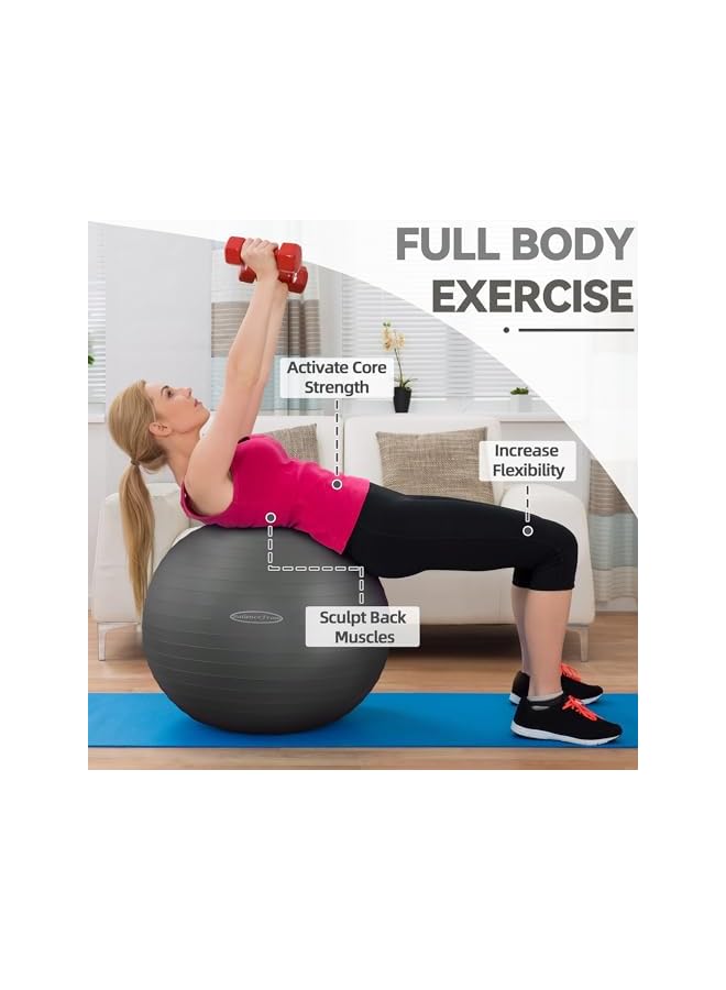 BalanceFrom كرة تمارين مقاومة للانفجار والانزلاق - كرة يوغا - كرة لياقة بدنية - كرة ولادة مع مضخة سريعة، سعة 2,000 رطل - Image 3