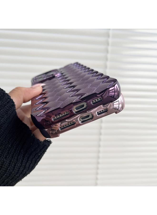 زبون جراب لهاتف iPhone 11 بتصميم نسيج منسوج عتيق مطلي بالكهرباء - Image 5