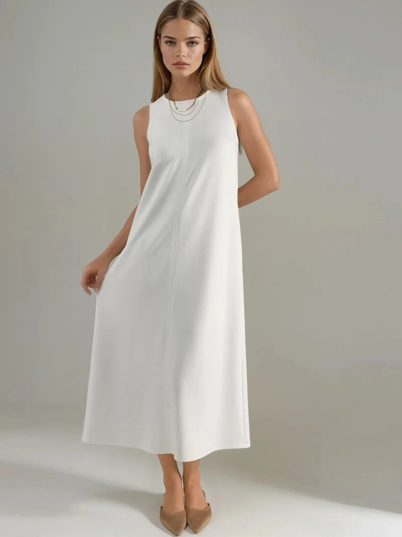 HICCUP Modal Touch Relaxed Fit Midi Dress with Pockets