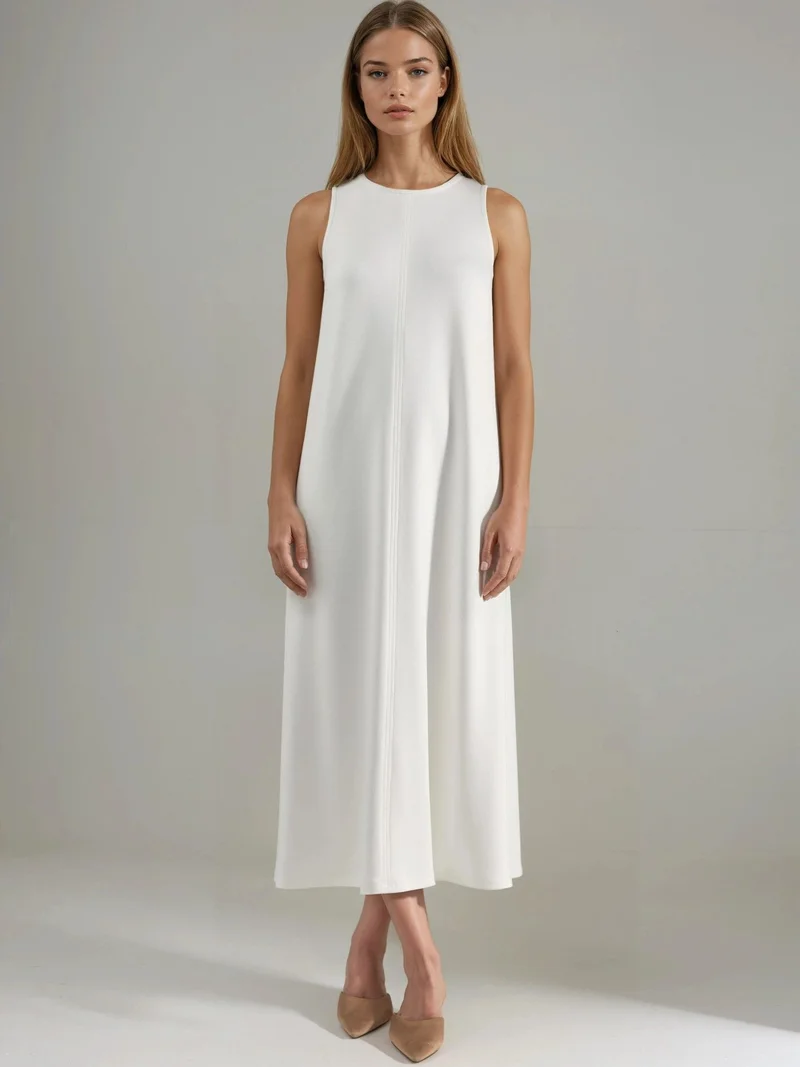 HICCUP Modal Touch Relaxed Fit Midi Dress with Pockets