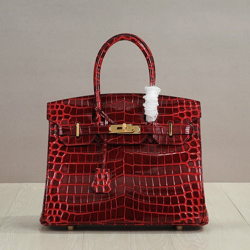 Burgundy 30cm (with shoulder strap) - Sophisticated and Timeless Shoulder Handbag