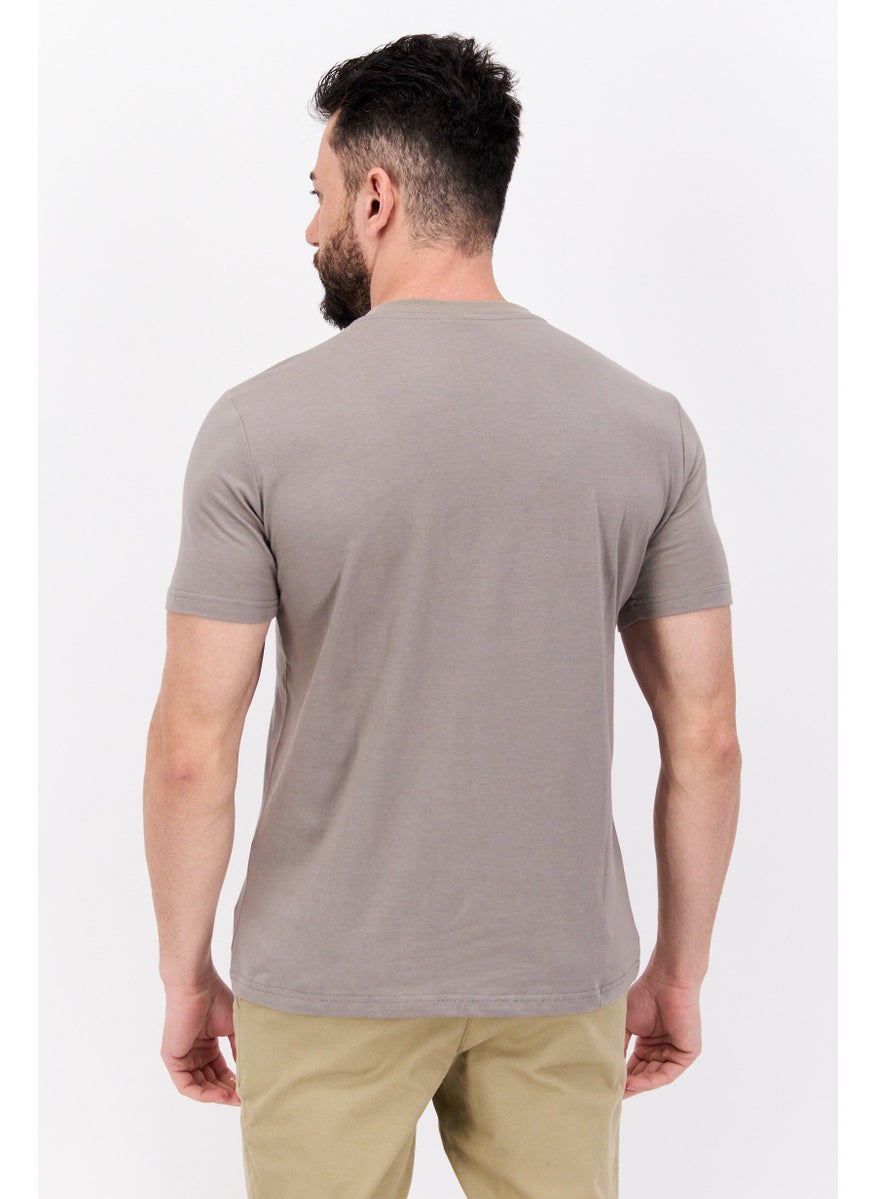 ELVIS Men Crew Neck Short Sleeve Graphic Print T-Shirt, Grey Combo  - Image 3