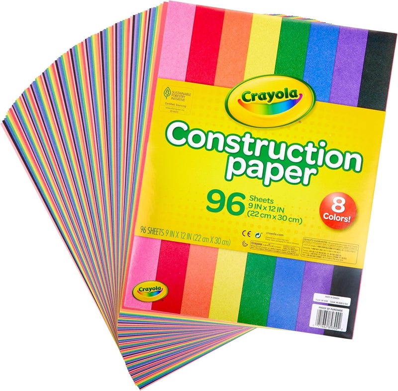 Crayola Construction Paper Pad - 96 Sheets of 9" x 12" in 8 Classic Colors for Arts and Crafts - Image 3