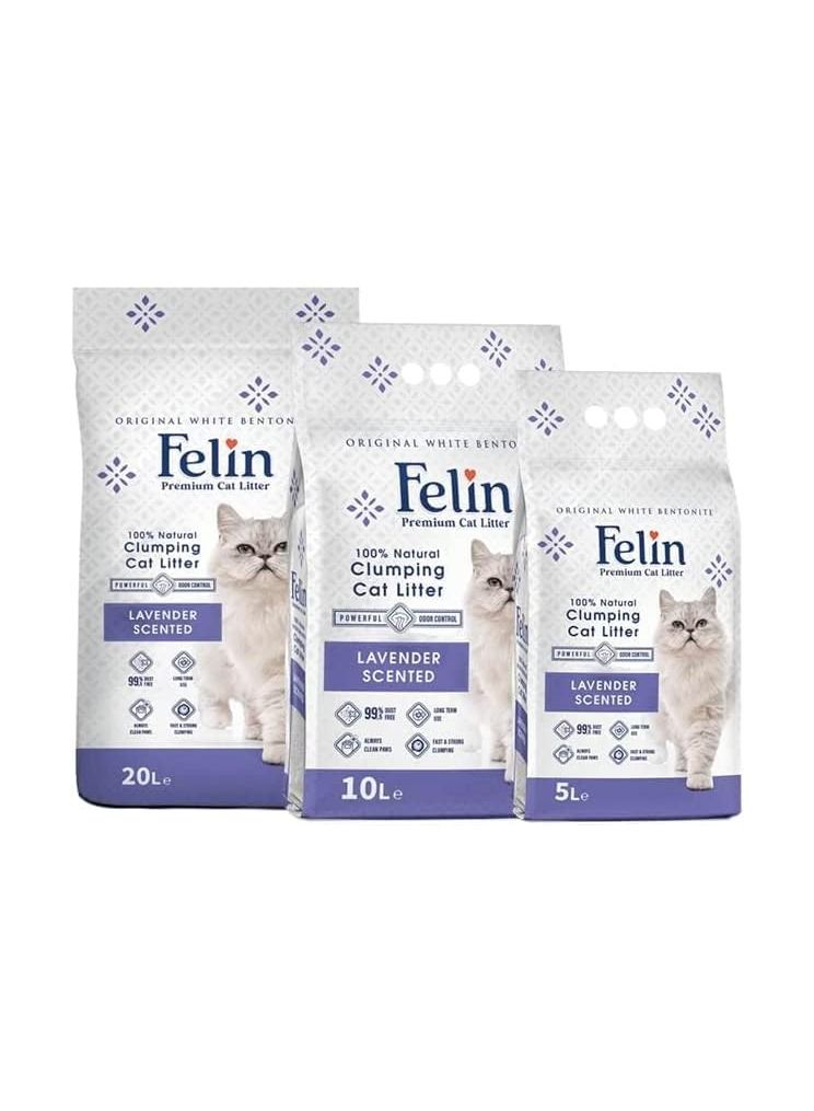 فيلين فضلات القطط المتكتلة خالية من الغبار 20 لتر برائحة اللافندر - Image 2