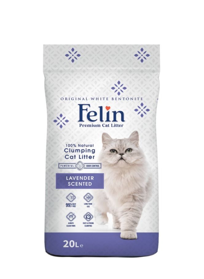 فيلين فضلات القطط المتكتلة خالية من الغبار 20 لتر برائحة اللافندر - Image 1
