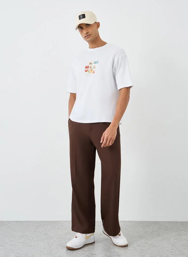 Styli Styli Graphic Print Crew Neck Oversize T-Shirt