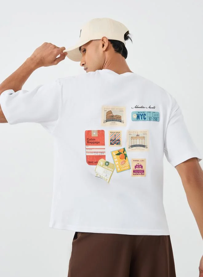 Styli Styli Graphic Print Crew Neck Oversize T-Shirt