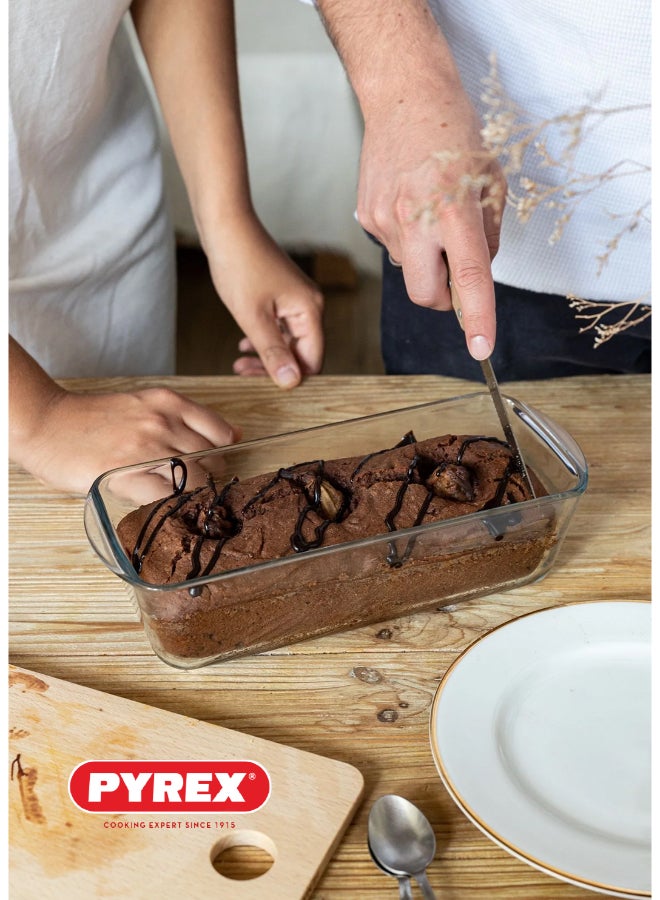 بيريكس Pyrex Bake&Enjoy Rectangle Loaf Dish 28cm 1.5L Borosilicate Glass Baking Pan, Oven, Microwave & Dishwasher Safe, Ideal for Cakes, Brownies, Quiches & Gratins, BPA Free 28cm - Image 3