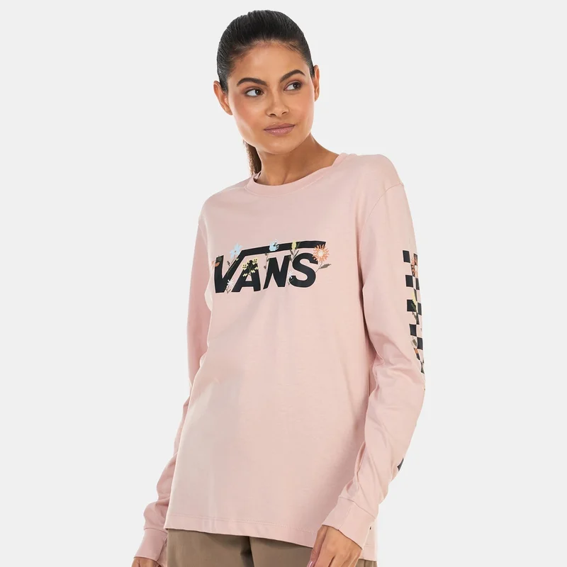 VANS Women's Wyld Tangles Micro Ditsy Long Sleeve Boyfriend T-Shirt