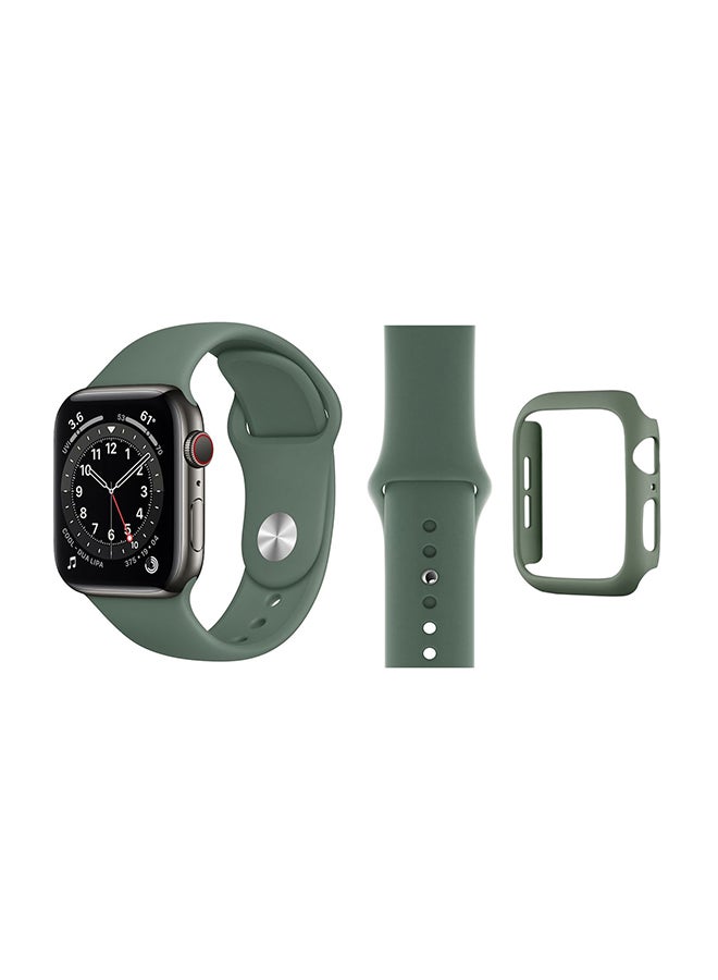 Perfii Bumper Replacement Band For Apple Watch Series 6/SE/5/4 Green