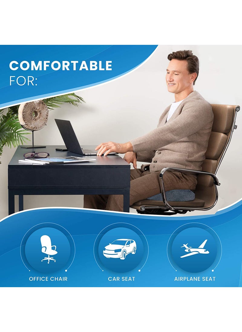 ORILEY ORILEY Premium Comfort Seat Pillow for Office ChairCar SeatHome Chair Orthopaedic Memory Foam Cushion for Tailbone Pain Back Pain Sciatica Relief  - Image 3