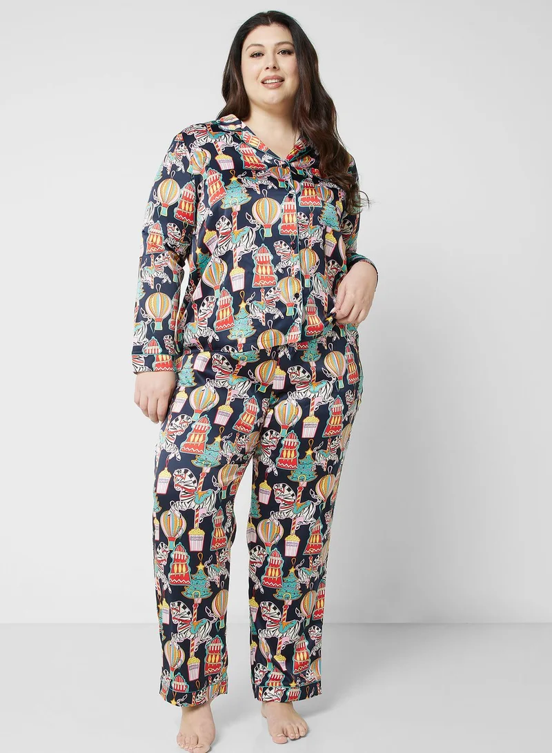 CHELSEA PEERS Printed Shirt & Pyjama Set