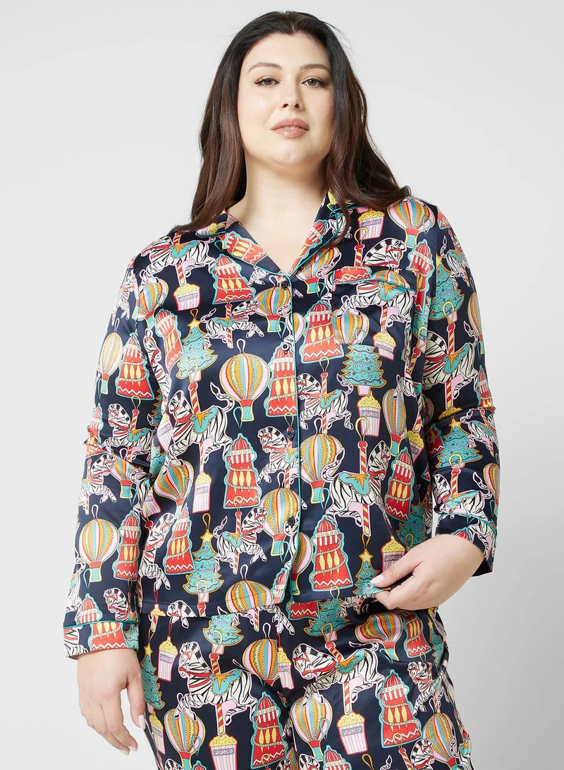 CHELSEA PEERS Printed Shirt & Pyjama Set