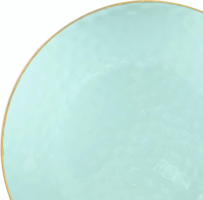OCCASIONS FINEST PLASTIC TABLEWARE " OCCASIONS " 50 Plates Pack (25 Guests)-Heavyweight Wedding Party Disposable Plastic Plate Set -25 x 10'' Dinner + 25 x 7'' Salad/dessert plates (Coastal Clear Blue & Gold) - Image 3