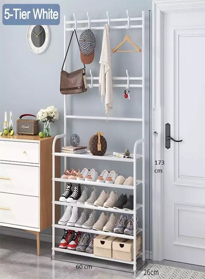 fashionhome 5-Tier Stainless Steel Coat And Shoes Rack - Image 2