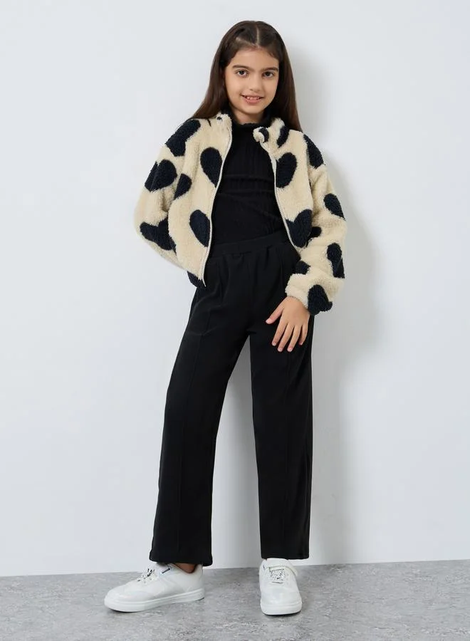 Styli Styli Teens Black Straight Leg Trousers