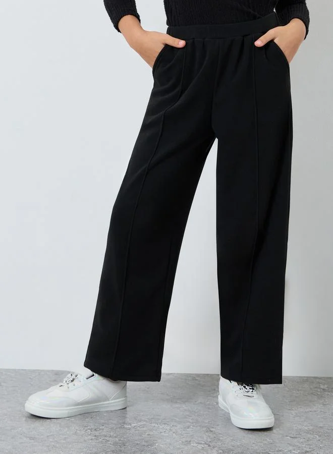 Styli Styli Teens Black Straight Leg Trousers