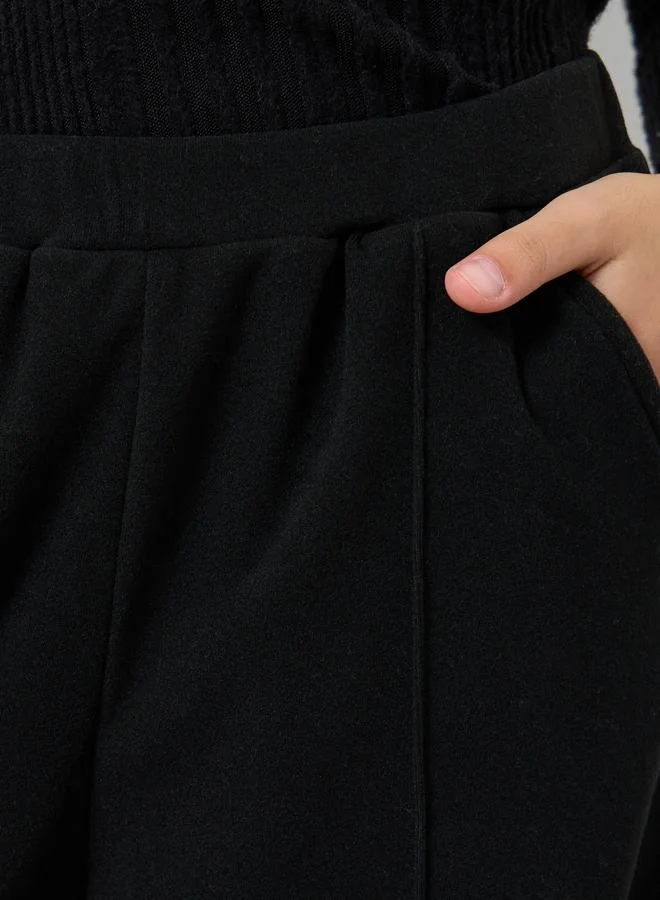 Styli Black Teens Black Straight Leg Trousers for Women | Best Price UAE