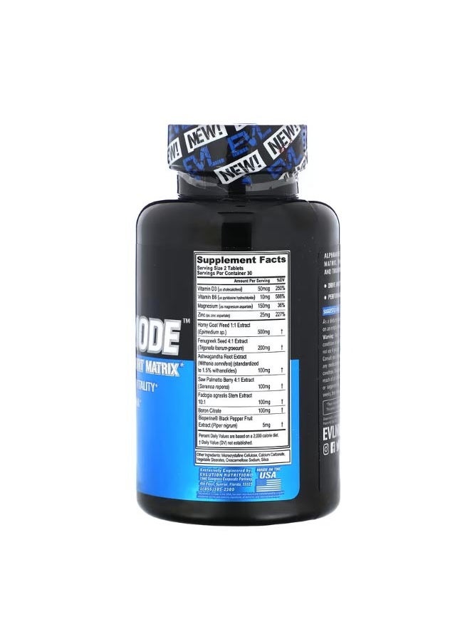 EVLUTION NUTRITION Alphamode Testosterone Support Matrix 60 Tablets  - Image 2
