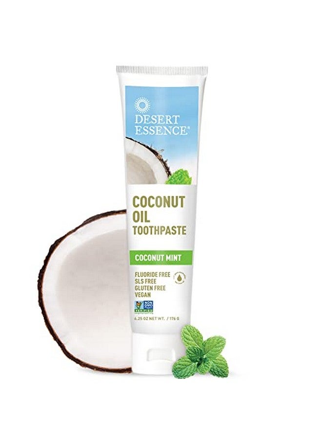 معجون أسنان بزيت شجرة الشاي وجوز الهند والنعناع 6.25 أونصة طعم منعش العناية الكاملة بالفم صودا الخبز ملح البحر زيت عطري نقي يحارب أحماض السكر وسيترات الزنك - Image 2