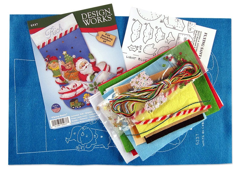 Tobin Flying Santa Stocking Felt Applique Kit, 18-Inch Long (DW5237) - Image 3