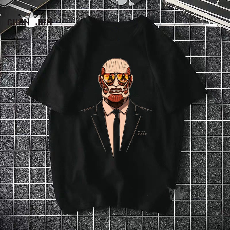 Attack Giant T-Shirt Two-Dimensional Japanese Anime Pure Cotton Pattern Short Sleeve New Top - Image 1