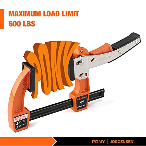 Jorgensen 4-inch Bar Clamp Set, Bar Clamp for Woodworking, Quick Release Gear Clamp with 600 lbs Load Limit - 2 Pack - Image 4