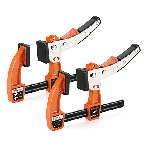 Jorgensen 4-inch Bar Clamp Set, Bar Clamp for Woodworking, Quick Release Gear Clamp with 600 lbs Load Limit - 2 Pack - Image 1