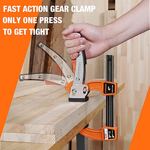 Jorgensen 4-inch Bar Clamp Set, Bar Clamp for Woodworking, Quick Release Gear Clamp with 600 lbs Load Limit - 2 Pack - Image 5