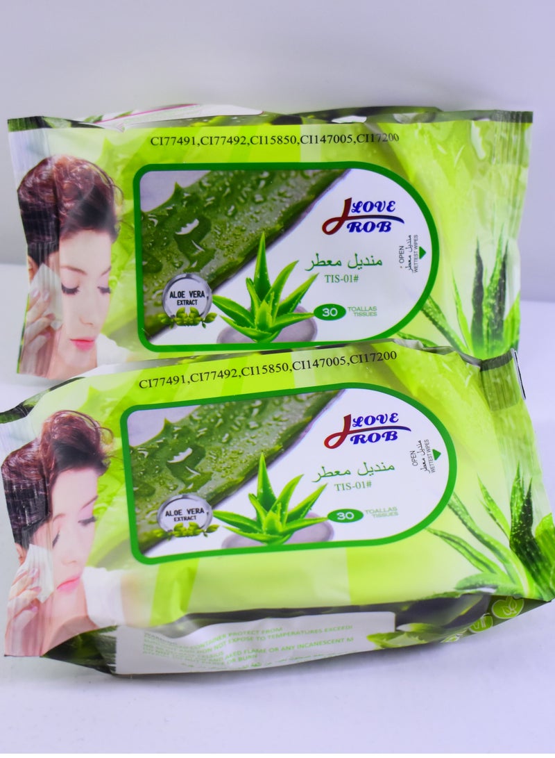 2 Pieces Loverob Facial Wipes With Alovera Smell - Image 1