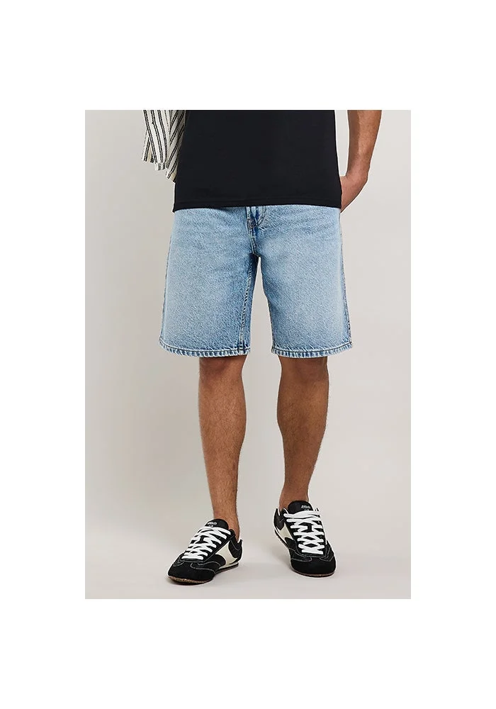 أر أند بي Washed Denim Shorts with Button Closure