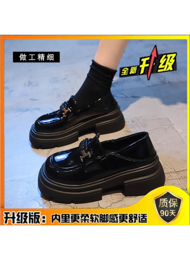 شك أحذية جلدية صغيرة للفتيات للربيع والصيف على الطراز البريطاني الجديد أحذية أداء سوداء للأطفال المتوسطة والكبيرة أحذية Lefu ذات الجزء السفلي الناعم للطلاب - Image 1