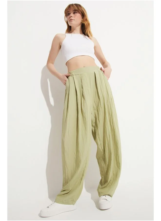 جون June Elastic Waist Trouser Light Green