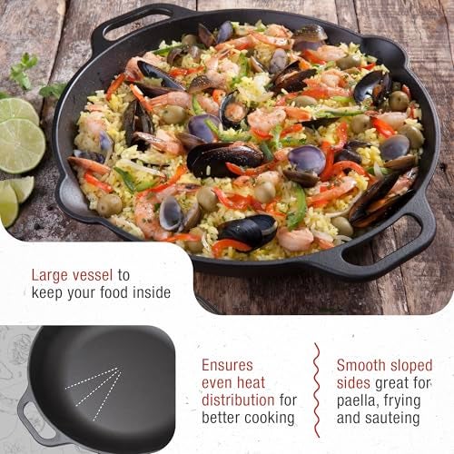 Victoria 13-Inch Cast Iron Skillet, Pre-Seasoned Cast Iron Frying Pan with Loop Handle, Made in Colombia - Image 4