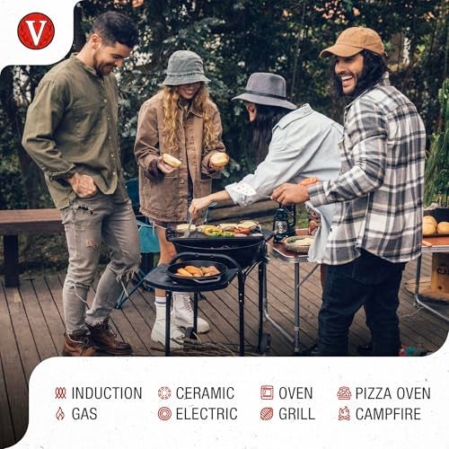 Victoria 13-Inch Cast Iron Skillet, Pre-Seasoned Cast Iron Frying Pan with Loop Handle, Made in Colombia - Image 3