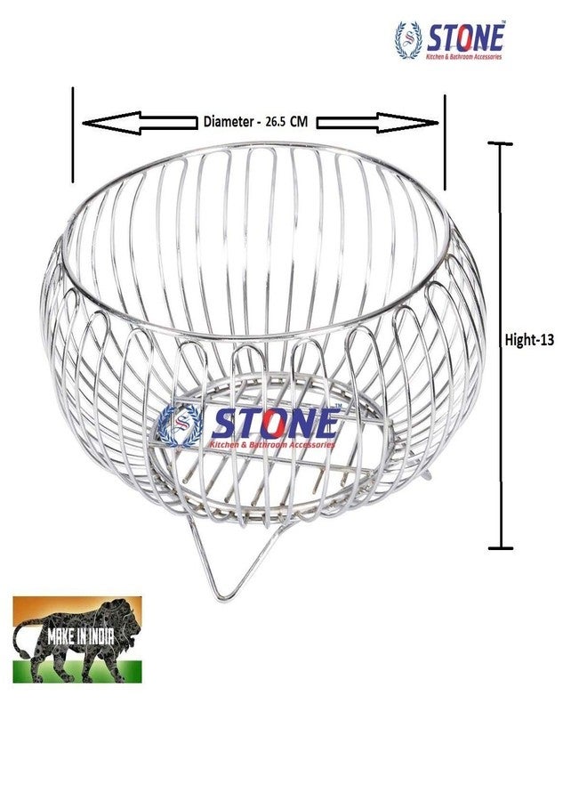 ستون سلة تخزين متعددة الأغراض من الفولاذ المقاوم للصدأ للخضراوات والفواكه من STONE، مناسبة للمطبخ وطاولة الطعام، لتخزين البطاطس والبصل (على شكل ماتاكا، قطعة واحدة). - Image 2