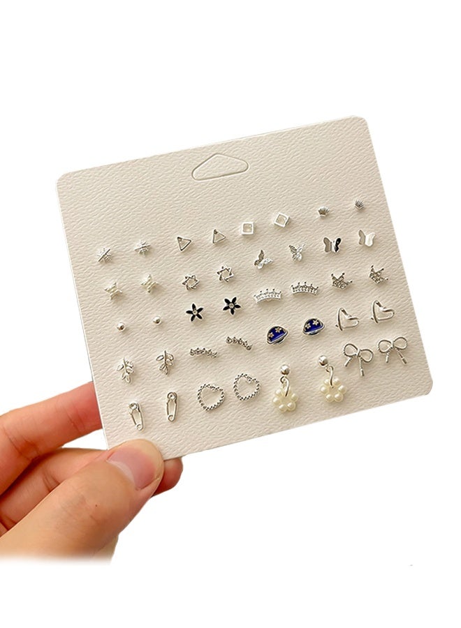 GIFT 1 Set 40pcs Exquisite Planet Series Zinc Alloy Butterfly Crown Earrings for Women Daily Use - Image 1